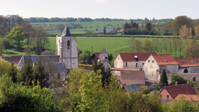 Vue du village d'Acquin-Westbécourt