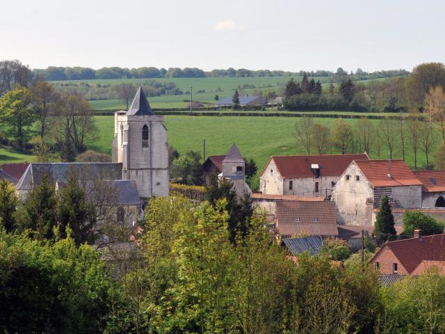 Vue du village d'Acquin-Westbécourt