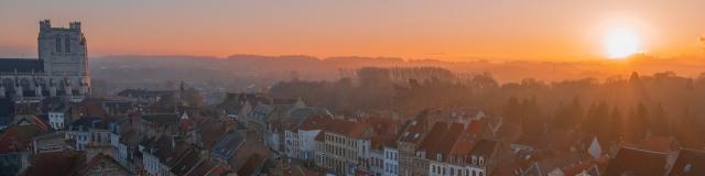 Panorama Stadtzentrum Kathedrale Sonnenuntergang Saint-Omer